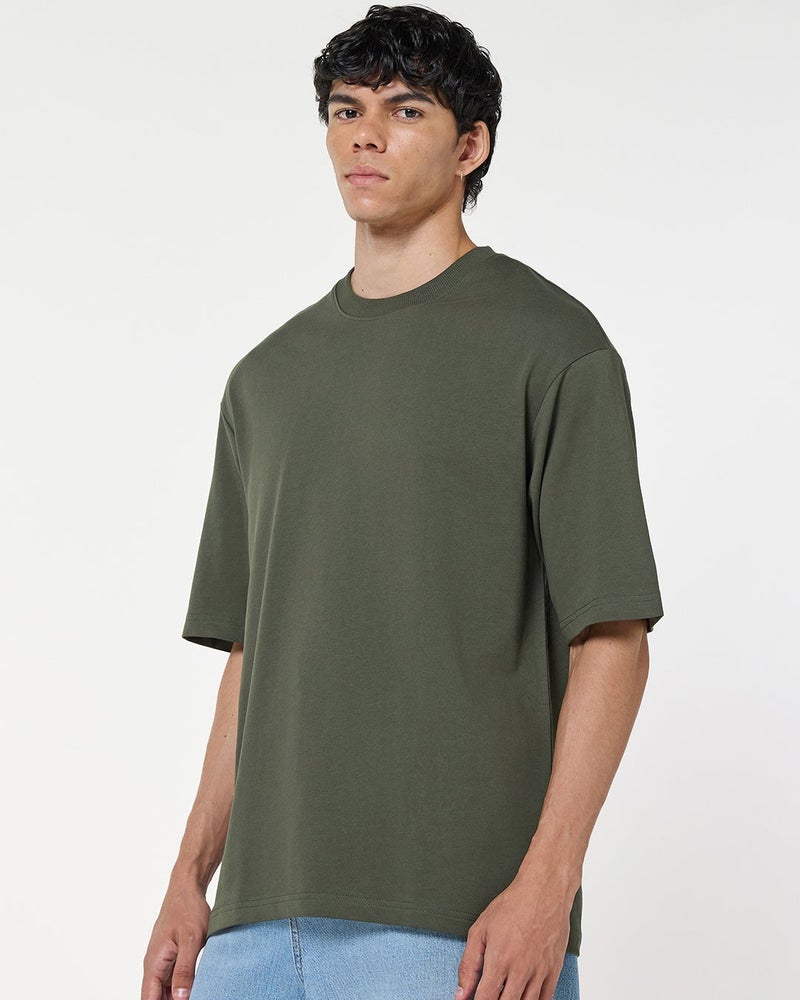 bewakoof Men's Green Oversized T-shirt - Image 1