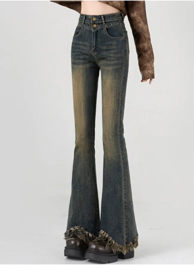 يونيكي Blue Bootcut High-Rise Heavy Fade Jeans