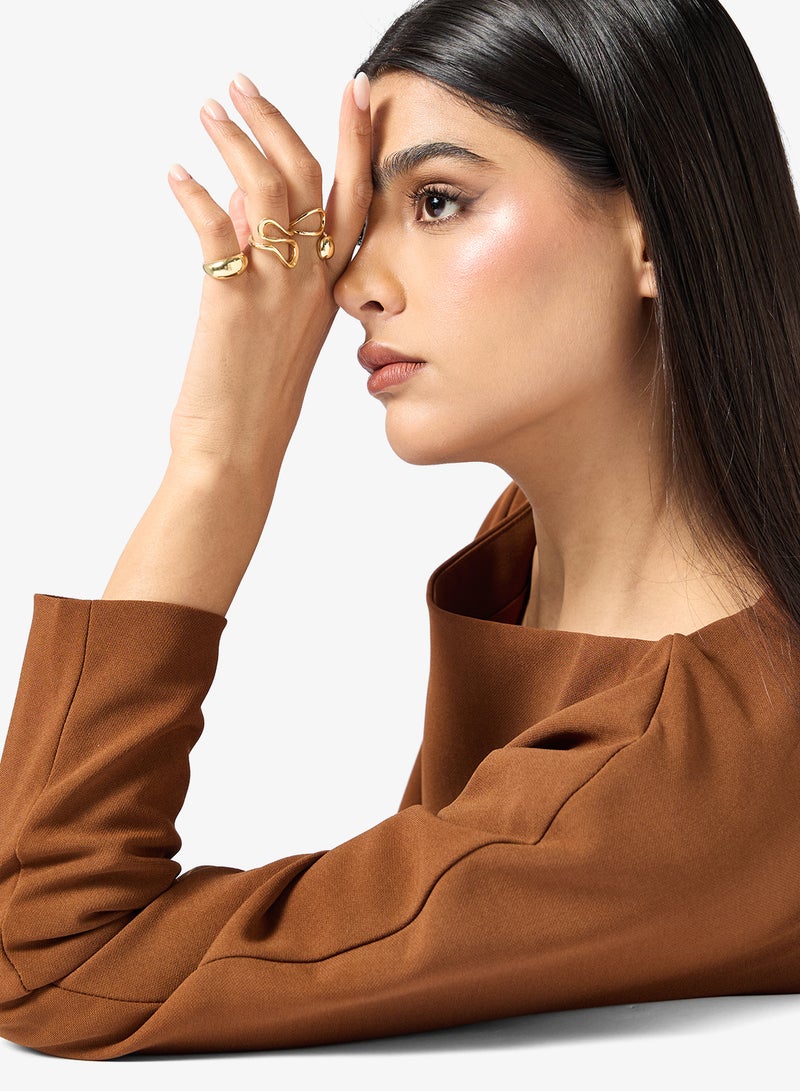 ايلا سوار معدني لؤلؤ وذهب - Image 4