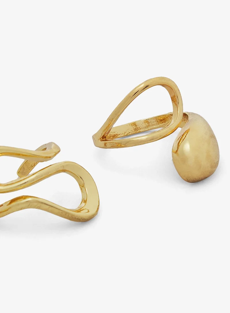 ELLA Pearl & Gold Metallic Cuff