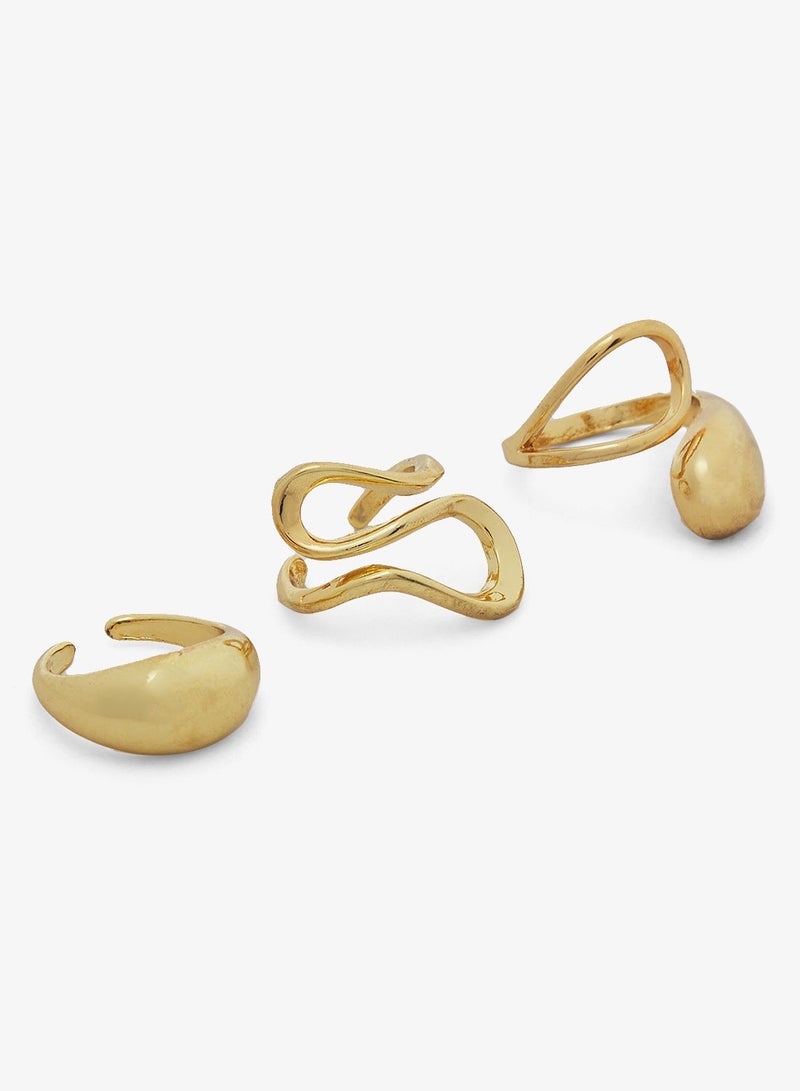 ELLA Pearl & Gold Metallic Cuff - Image 2