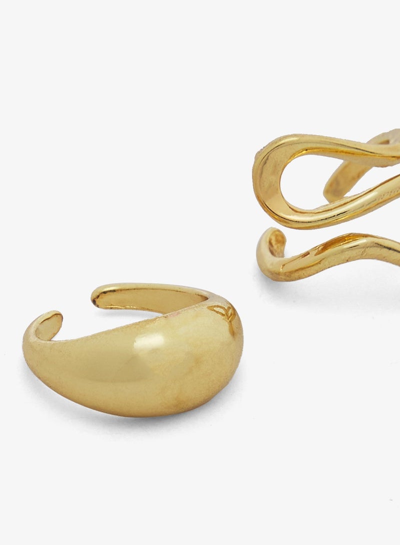 ELLA Pearl & Gold Metallic Cuff - Image 3