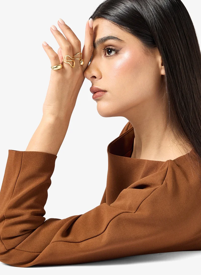 ELLA Pearl & Gold Metallic Cuff