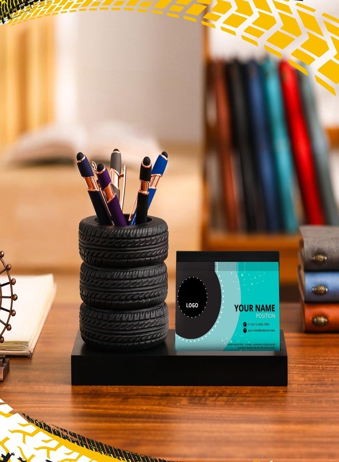 Sherr Tire Shape Stationery Set Car Salesman Gift Tire Stack Pen Holder Business Card Holder Car Salesman Desk Accessories for Desk Office Mechanics Gifts - Image 4