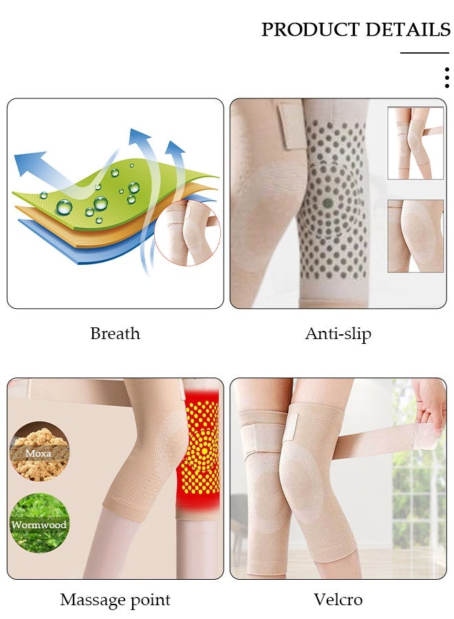 DUNISO قطعتان من وسادات الركبة ذاتية التسخين للرجال والنساء، وسادات الركبة ذاتية التسخين من نبات الشيح لعلاج آلام الركبة وتخفيف آلام التهاب المفاصل - Image 3