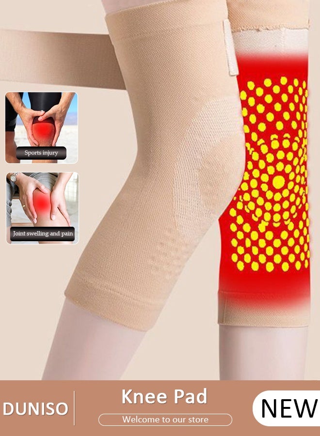 DUNISO قطعتان من وسادات الركبة ذاتية التسخين للرجال والنساء، وسادات الركبة ذاتية التسخين من نبات الشيح لعلاج آلام الركبة وتخفيف آلام التهاب المفاصل - Image 1