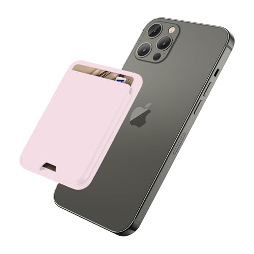 iLodn Magnetic Wallet Compatible with MagSafe for iPhone 17 16 15 14 13 12 Pro Max Air Plus Model Mag 3 Safe Card Holder Stick on Accessories for Cell Phone Case Light Pink - Image 1