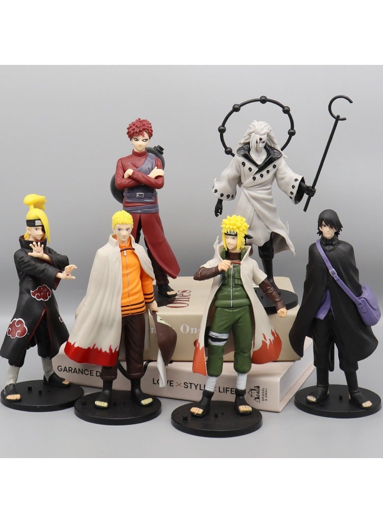 عام مجسمات من سلسلة "ناروتو" تشمل شخصيات مثل ناروتو وكاكاشي وساسكي ومدارا أوتشيها، مصنوعة من مادة PVC. تعد هذه المجسمات عناصر تزيين رائعة ومناسبة لجمع الهدايا أو التزيين. - Image 2