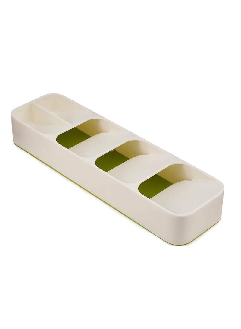 ECVV صينية تنظيم درج المطبخ ECVV لفصل أدوات المائدة وتخزينها (بيضاء)