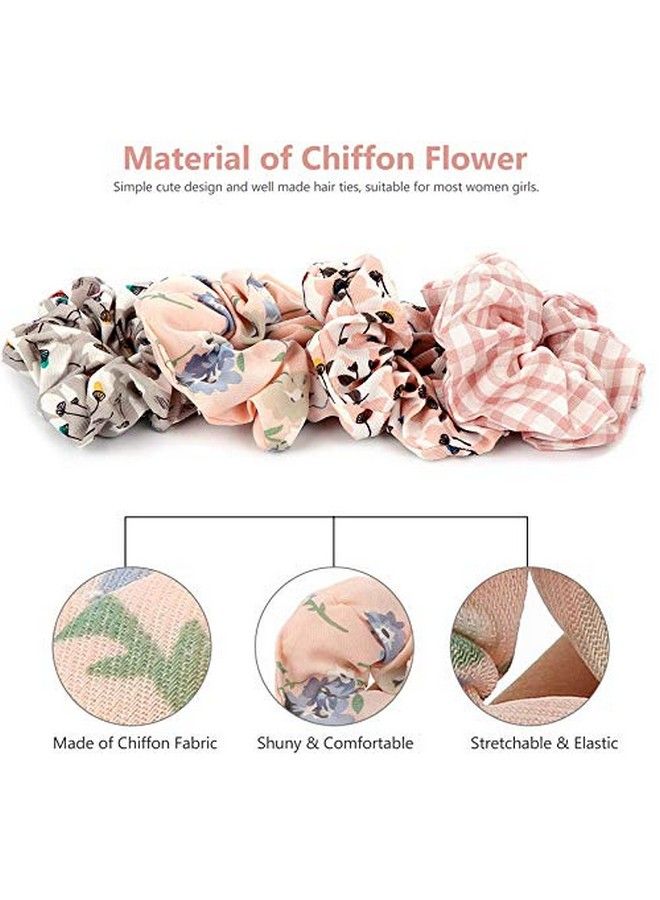 Trendy Club 30 Pcs Chiffon Hair Bands Ponytail Ties Hair Scrunchies Flower Hair Scrunchies Girl Hair Accessory Great For Casual And Party Dress  - Image 3