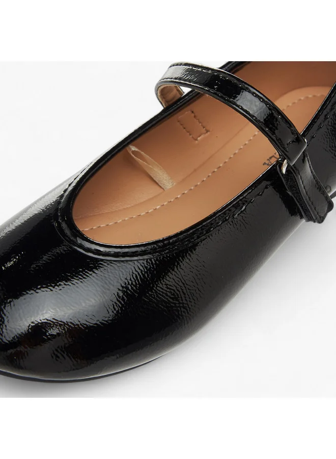 Flora Bella By Shoexpress Girls Solid Ballerina Shoes with Hook and Loop Closure