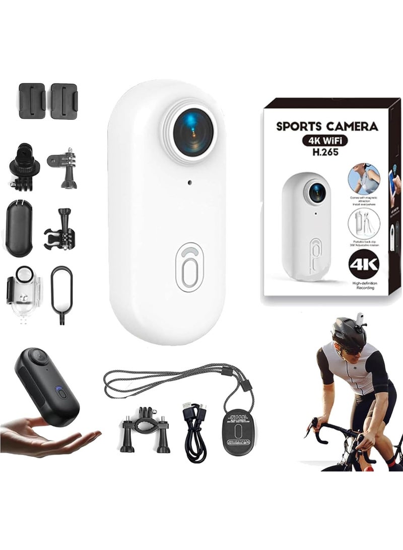 MOCOM 4K Body Camera Magnetic Sports Action Cam Waterproof 30m 170 Wide Angle Cycling Camera Diving Camera Wearable Body Cam  Loop Recording, 120 Min Battery – with All Accessories  - Image 1