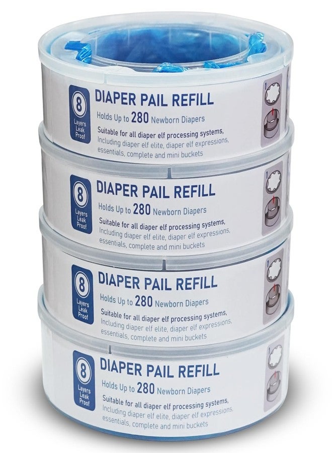 kimitimi Diaper Pail Refills Bag - Multi-Layer Odor Lock Bags Compatible with Playtex Diaper Genie, Holds Up to 280 Newborn Diapers Per Pack (1120 Count - 4 Packs) - Image 1