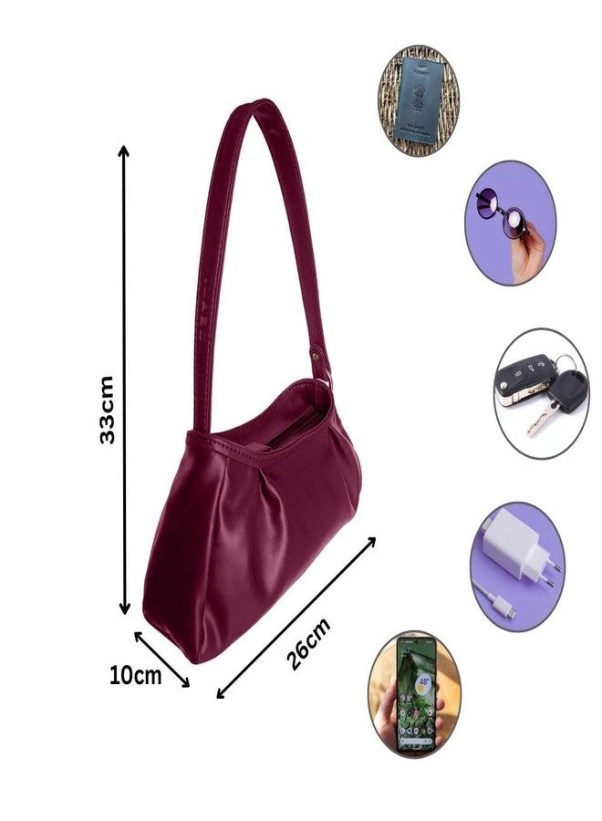 IMARS Trendy Blue Shoulder Bag for Women & Girls - Stylish Maroon Handbag for Daily Use - Image 3