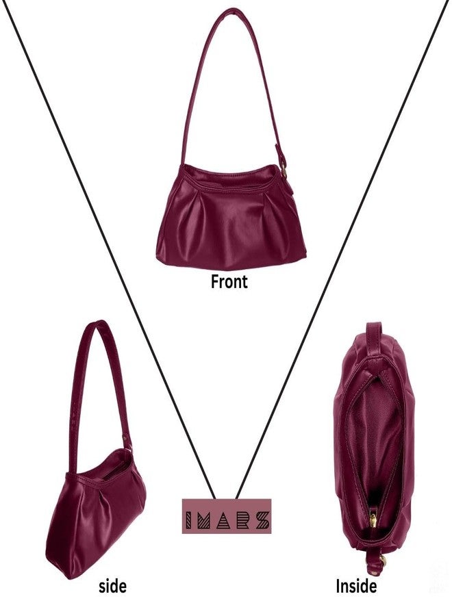 IMARS Trendy Blue Shoulder Bag for Women & Girls - Stylish Maroon Handbag for Daily Use - Image 4