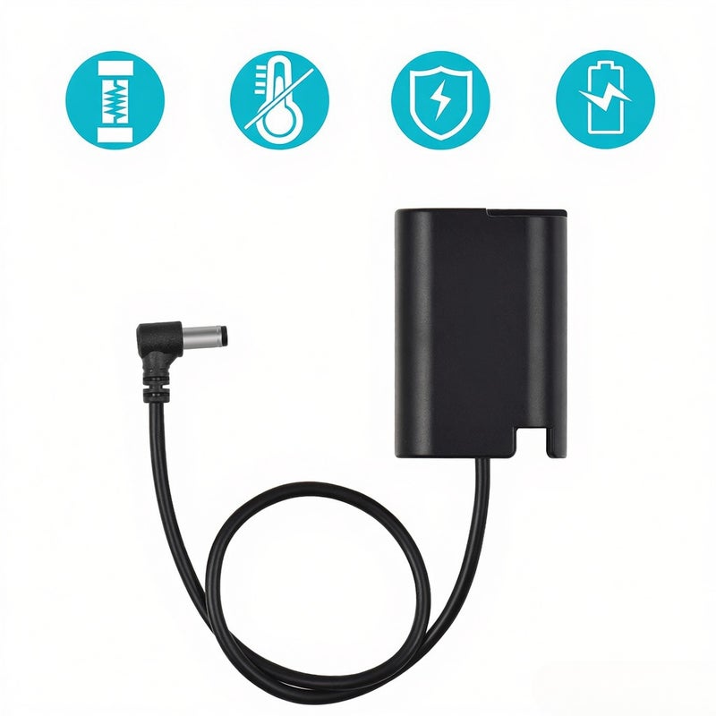 DMW-DCC17 Dummy Battery with DC Male Connector Straight Cable DC to DMW-BLK22 Dummy Battery Coupler Accessory Replacement for Panasonic LUMIX S5 DC-S5 DC-S5K DC-S5GK GH6 Cameras - Image 3