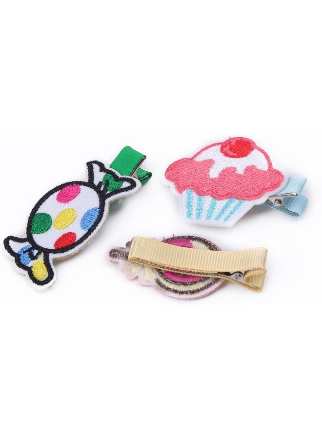 KOONY Baby Girls Hair Clips Cartoon Design Embroidered Patches Barrettes 12pc (Candy) - Image 3