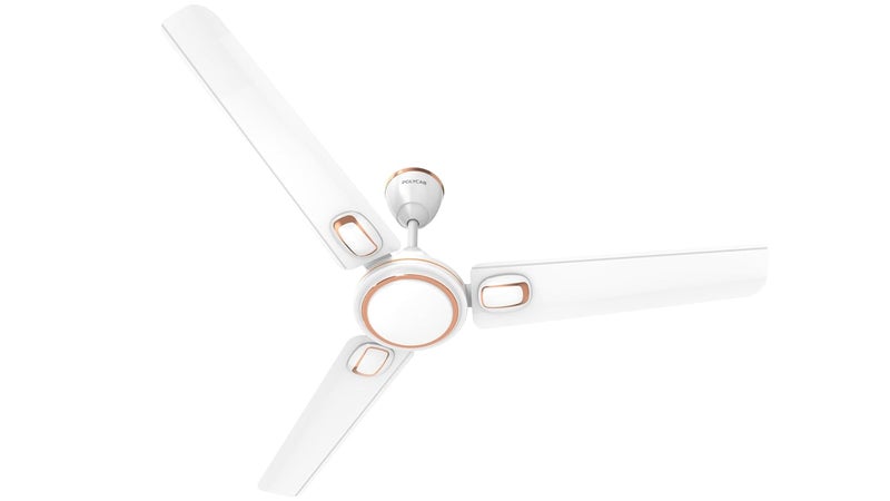Polycab Superb Plus 1200mm Star Rated Ceiling Fan For Home High Speed Air Flow 100 Copper Saves up to 33 Electricity 2 years warrantySnow White