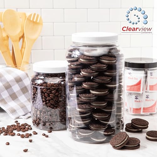 CLEARVIEW CONTAINERS Plastic Storage Jars with Leak Proof Lids, BPA Free, Hand Wash Only (64oz, 1PK White) - Image 5
