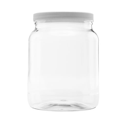 CLEARVIEW CONTAINERS Plastic Storage Jars with Leak Proof Lids, BPA Free, Hand Wash Only (64oz, 1PK White) - Image 1