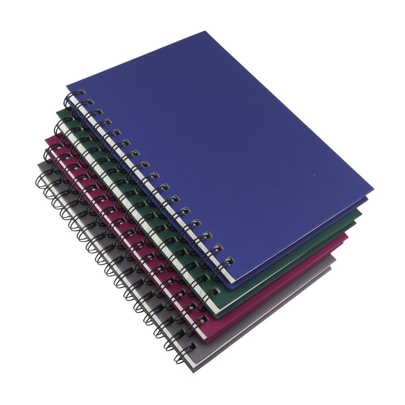 Aacehlh Spiral Notebook Journal,4 Pack A5 Hardcover Spiral Notebooks,5.7" x 8.5",160 Pages,100gsm Paper,College Ruled Journals for Study and Notes (Red, Green,Blue,Grey) - Image 1