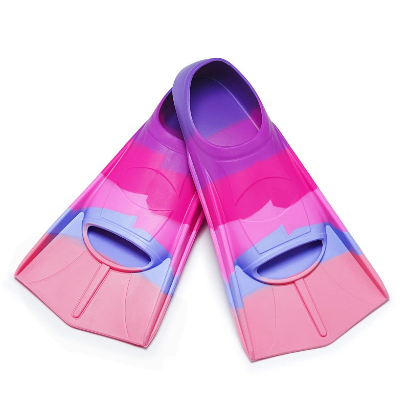 Prsca Kids Swim Fins,Short Youth Fins Swimming Flippers,Swim Training Fins for Lap Swimming,for Children Girls Boys Beginners - Image 1