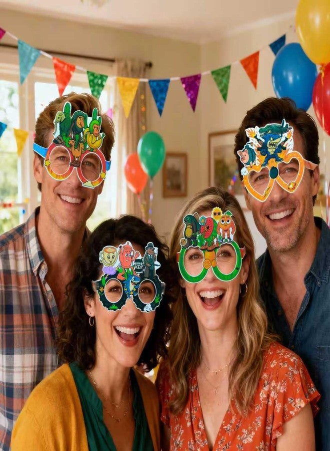 J6&H6 12PCS Italian Brainrot Party Eyeglasses Decor-Tralalero Tralala, Italian Brainrot Birthday Party Favors Party Decoration,Giftof Birthday, Tung Tung Tung Sahur Paper Glasses - Image 5