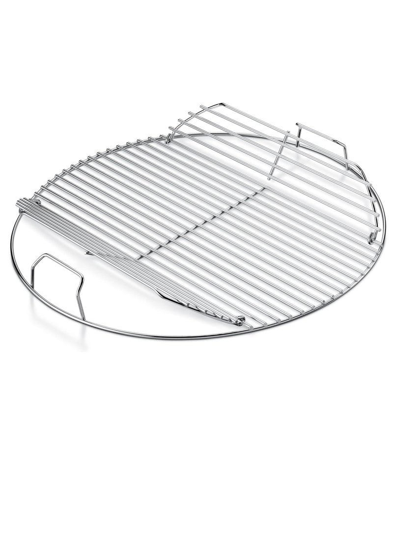 Weber BBQ Grill Grate 22 Inch Hinged Stainless Steel Cooking Grid Heavy Duty Replacement Rack for Charcoal Grill with Flip Up Sides Easy Charcoal Access Outdoor Barbecue Tool - Image 1