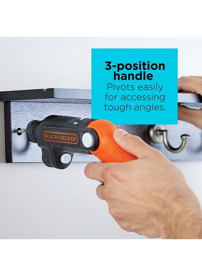 بلاك اند ديكر مفك براغي لاسلكي 4 فولت ماكس* من بلاك+ديكر مزود بإضاءة LED (BDCSFL20C) - Image 4