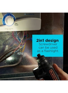 BLACK+DECKER BLACK+DECKER 4V MAX* Cordless Screwdriver with LED Light (BDCSFL20C)  - Image 3