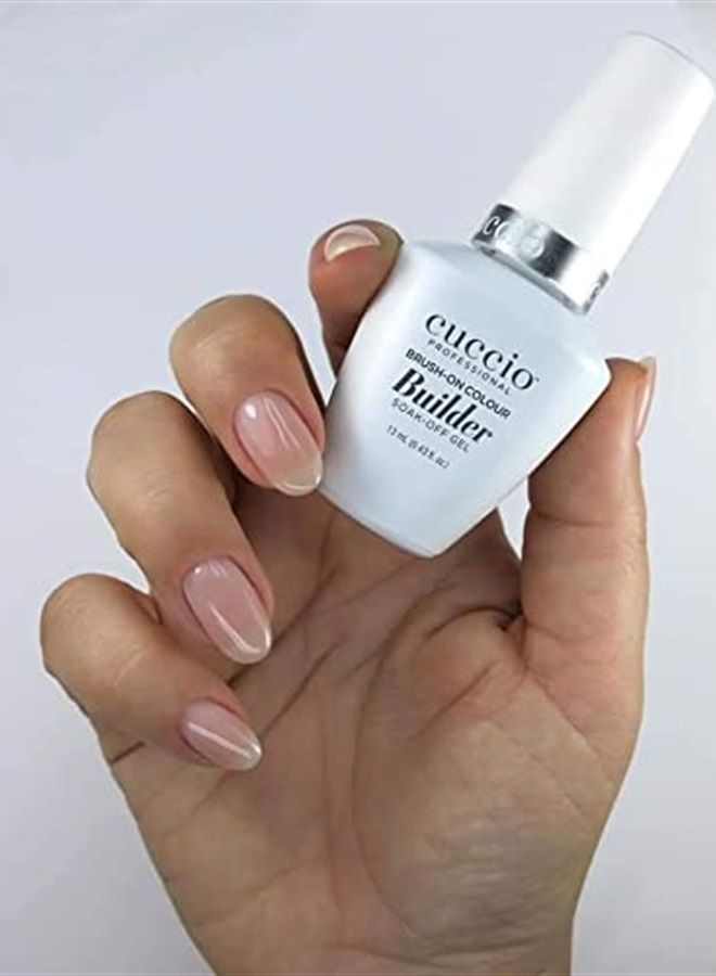 Cuccio Pro Brush-On Colour Builder Soak Off Gel - LED and UV Self-Leveling Lightweight Formula - Camouflages Re-Growth and Corrects Uneven Nail Beds - Base Coat - Cashmere Sweater - 0.43 oz