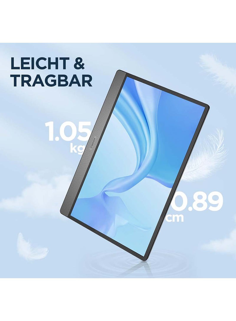 KOORUI شاشة محمولة، شاشة IPS FHD 1080P مقاس 15.6 بوصة مع HDMI/Type-C/USB-C مع شاشة محمولة واقية، ومكبر صوت مزدوج مدمج لأجهزة الكمبيوتر المحمولة/الكمبيوتر الشخصي/Mac/PS3/4/5/Xbox/الهاتف - Image 3