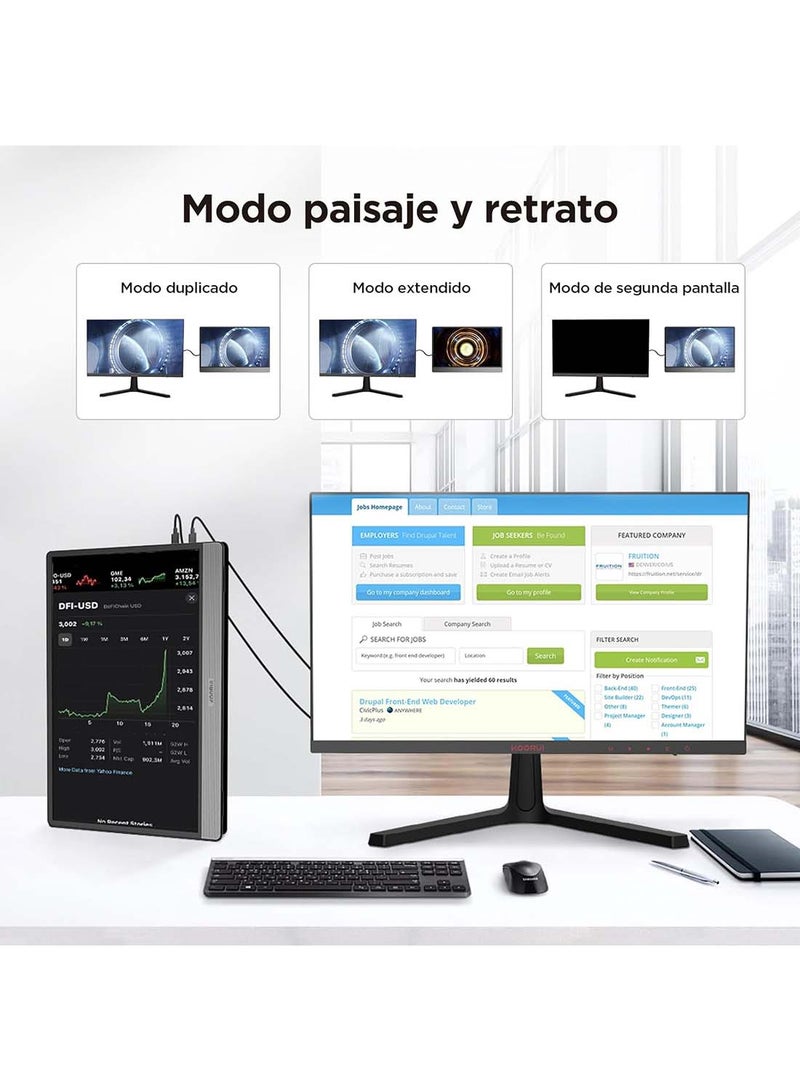 KOORUI شاشة محمولة، شاشة IPS FHD 1080P مقاس 15.6 بوصة مع HDMI/Type-C/USB-C مع شاشة محمولة واقية، ومكبر صوت مزدوج مدمج لأجهزة الكمبيوتر المحمولة/الكمبيوتر الشخصي/Mac/PS3/4/5/Xbox/الهاتف - Image 5