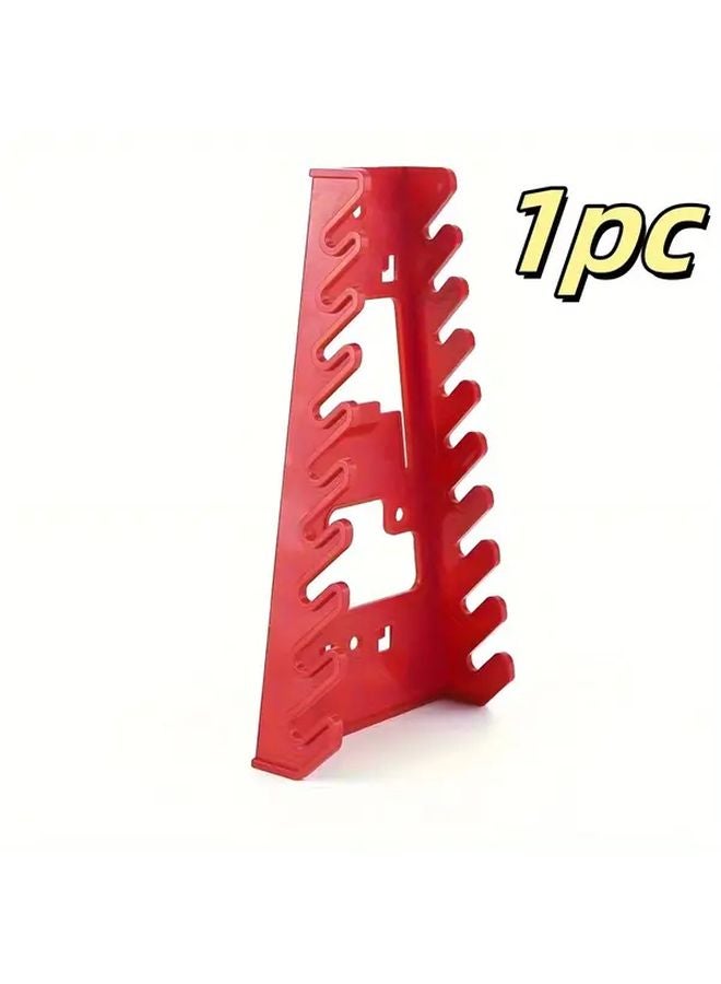 Red Plastic Tool Hanger Multi Slot Organizer With Perforated Board For Garage Workshop - Image 1