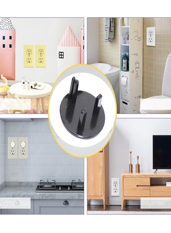 Garosa Child-Proof Outlet Cover 3-Hole ABS Electrical Socket Protector for Kids & Babies - Secure Fit Safety Plug Cover, Black - Image 3