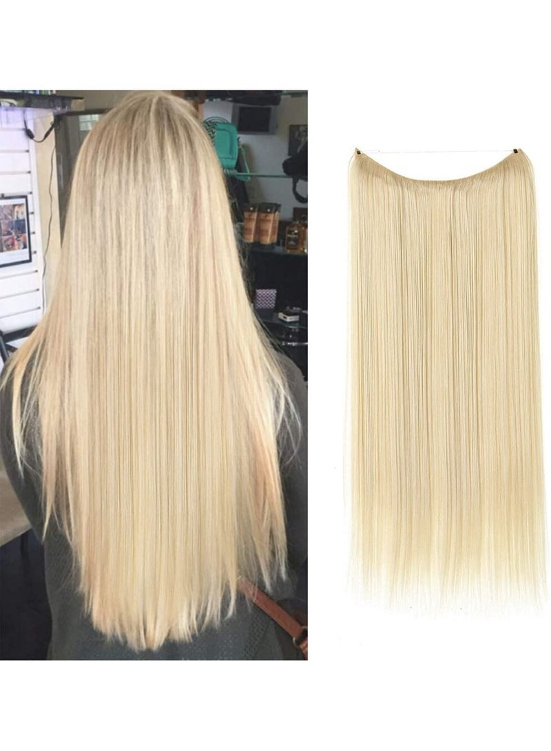 Estelle Hair Extensions Beach Blonde Straight Synthetic Hairpieces Secret Wire Headband for Women Heat Resistant Fiber No Clip - Image 1