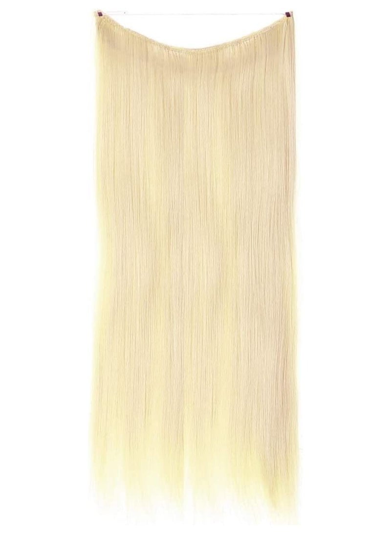 Estelle Hair Extensions Beach Blonde Straight Synthetic Hairpieces Secret Wire Headband for Women Heat Resistant Fiber No Clip - Image 2
