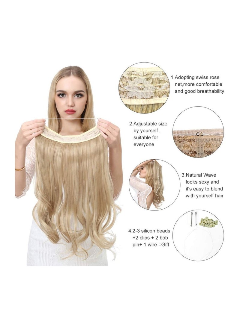 Estelle Hair Extensions Beach Blonde Straight Synthetic Hairpieces Secret Wire Headband for Women Heat Resistant Fiber No Clip - Image 5