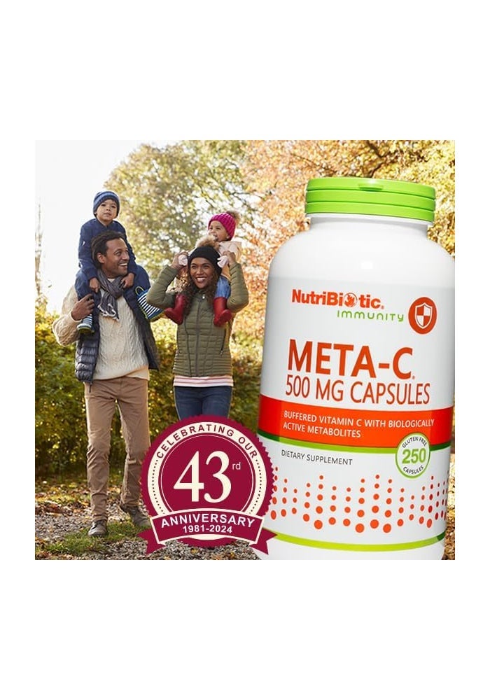 NutriBiotic Meta-C 500 mg Capsules - 250 Count - Buffered Vitamin C with Biologically Active Metabolites - Image 4