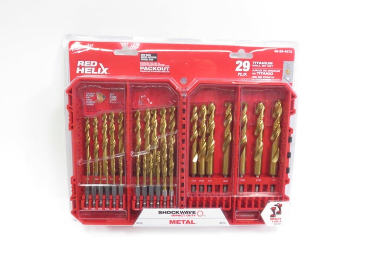 Milwaukee Electric - Shockwave Impact Duty. RED Helix. Titanium Drill B