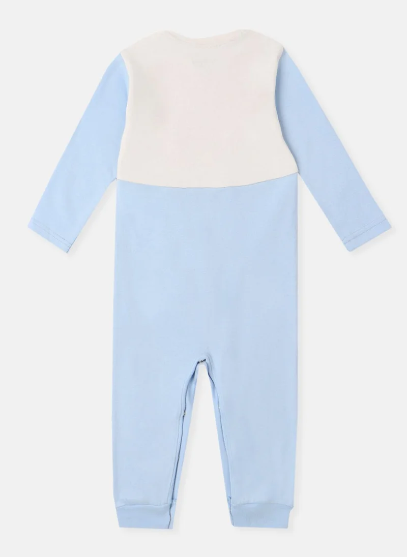 نوتيناتي Nautinati Infants Premium Cotton Colourblock & Graphic Printed Sleepsuit