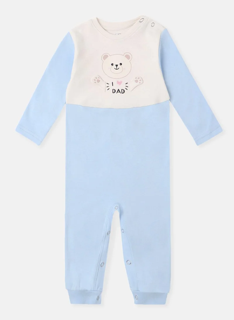 نوتيناتي Nautinati Infants Premium Cotton Colourblock & Graphic Printed Sleepsuit