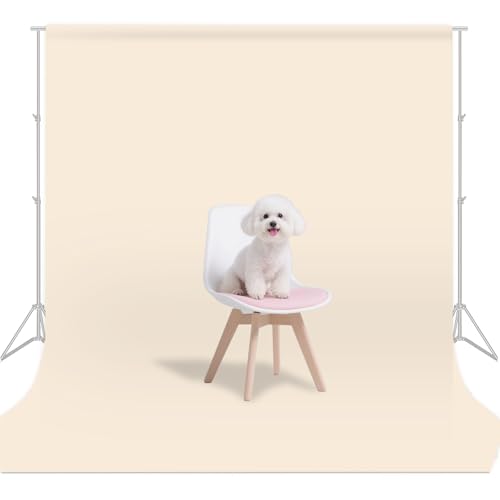 LYLYCTY Beige Backdrop for Photoshoot, Beige Background for Portrait, Product Wedding Family Real Estate Photography 5x7FT - Image 1