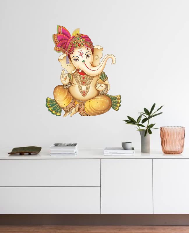DreamKraft Decorative Ganesh ji Wall Sticker for Home Decor, Pooja Room, Kid's Room (Multicolour, Vinyl, Size 50 cm X 60 cm) - Image 3
