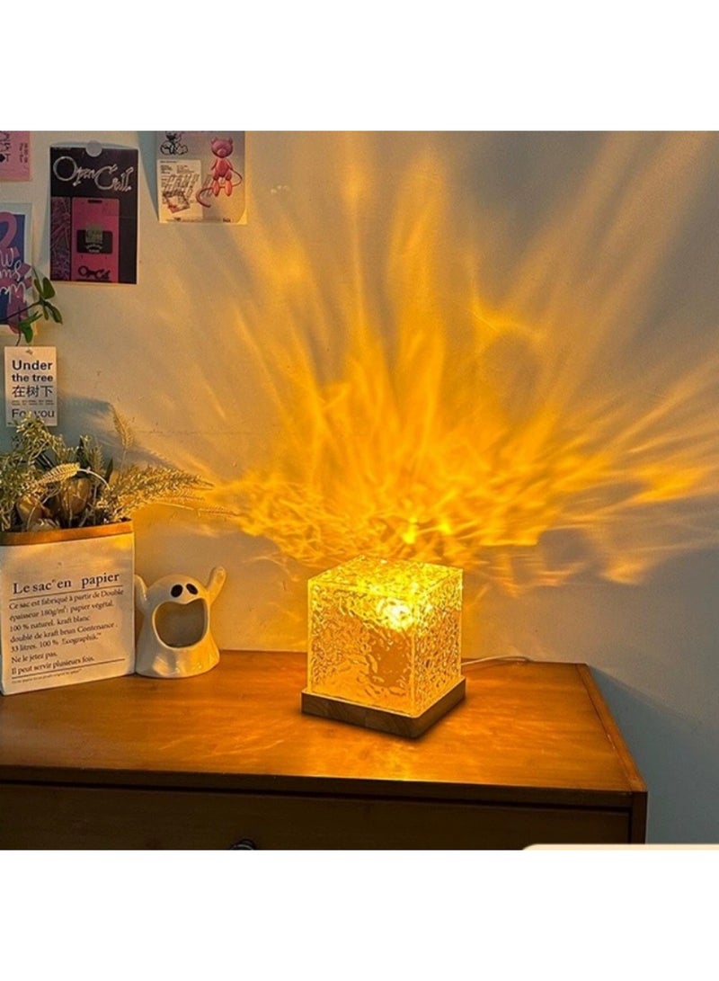 Hihonor Corded Lava Lamp withAdapters,Ocean Lamp Ocean Wave Projector Light Northern Lights Aurora Cube with 16 Colors and Dynamic Ripple Effect for Living Room Bedroom Decor - Image 2