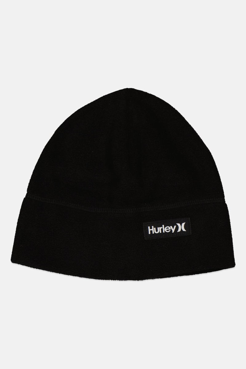 Hurley Men Brand Logo Beanie Hat, Black - Image 1