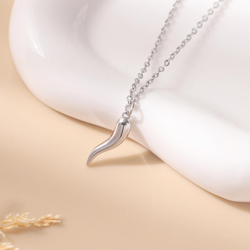 Baydurcan Evil Eye Necklace Italian Horn Necklace for Women Evil Eye Pendant Jewelry (Evil Eye & Horn) - Image 3