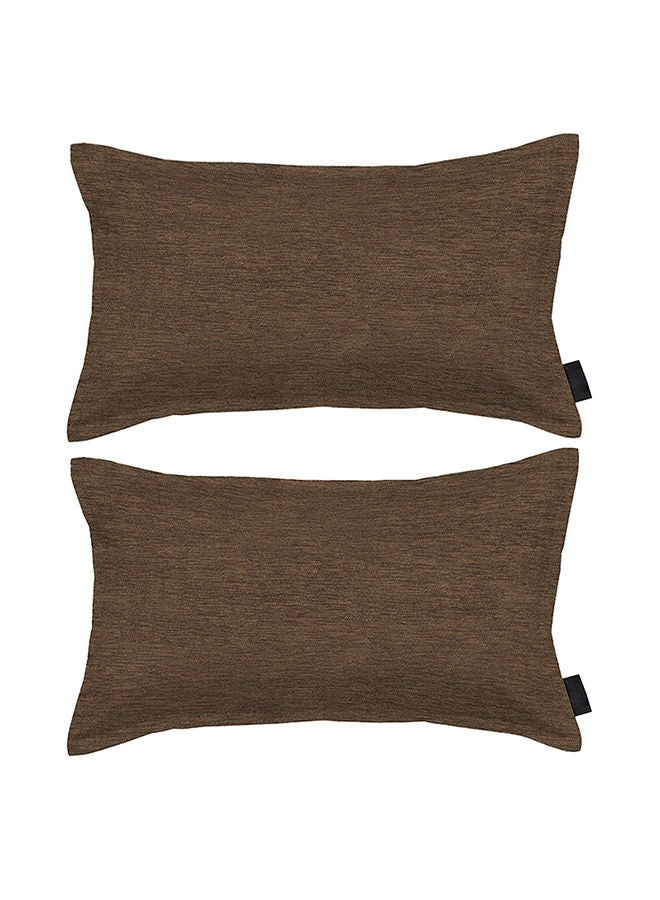 In-House Set of 2 Pieces Rectangular Linen decorative Cushion with Solid Design and Elegant Colors - Image 2