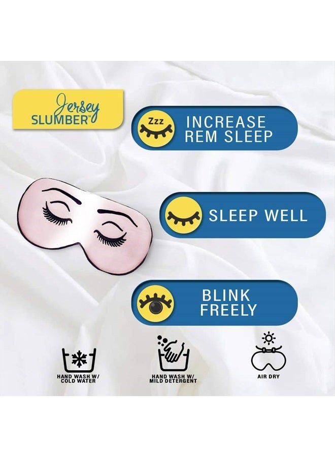 Jersey Slumber Silk Sleep Eye Mask for Men Women, Comfortable Super Soft Eye Mask with Adjustable Strap, 100% Pure Silk, Works with Every Nap Position, Ultimate Sleeping Aid Blindfold, Blocks Light, Jersey Slumber - Image 2