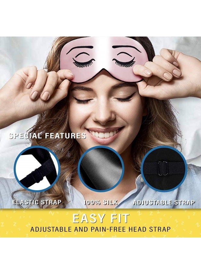 Jersey Slumber Silk Sleep Eye Mask for Men Women, Comfortable Super Soft Eye Mask with Adjustable Strap, 100% Pure Silk, Works with Every Nap Position, Ultimate Sleeping Aid Blindfold, Blocks Light, Jersey Slumber - Image 5